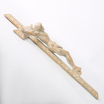 BC Catholic Crucifix Wall Cross, 12" H Jesus Christ Home Decor - color: Wooden