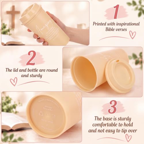 FoldTier 12 Pcs Christian Scripture Coffee Cups Pastor Gifts Bulk, Warm - color: Warm