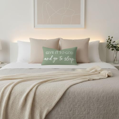 Decorative Throw Pillow Covers 12x20 Inch Set of 2 – Deep Sage - color: Deep Sage