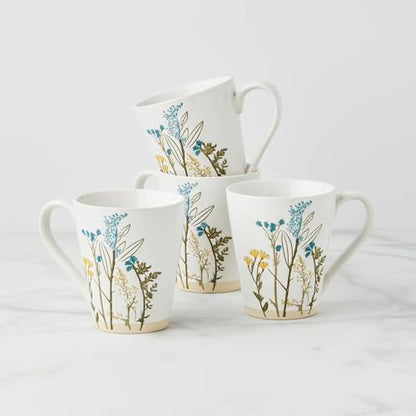 Lenox Wildflowers Stoneware Mug Set for 4, 12oz - style: Mugs, Set of 4