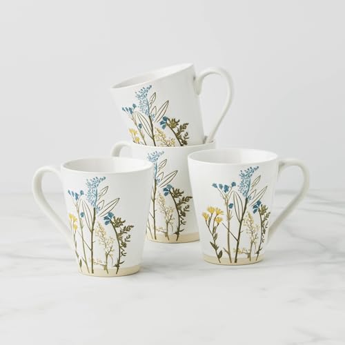 Lenox Wildflowers Stoneware Mug Set for 4, 12oz - style: Mugs, Set of 4