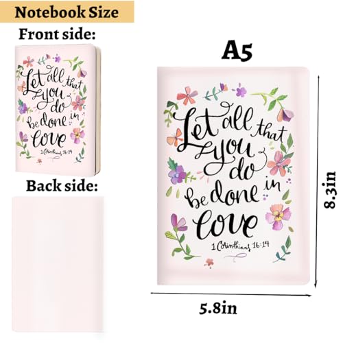 Blue Leaves Christian Hard Shell Journal Notebook 200 Sheets 02 (5.8 x 8.3) - color: Multi 1147