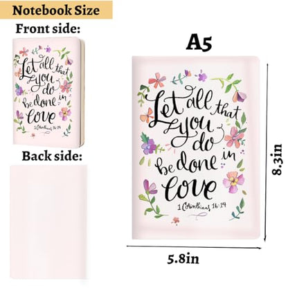 Blue Leaves Christian Hard Shell Journal Notebook 200 Sheets 02 (5.8 x 8.3) - color: Multi 1147