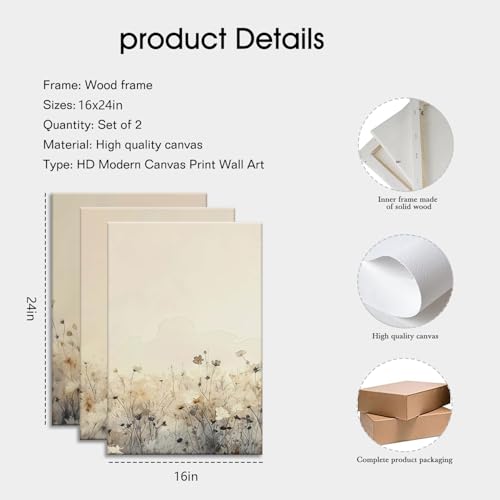 QKYKISS 3Pcs Jesus Wall Art Nature Wildflowers Cross Canvas Poster Religious Pastoral Scenery Picture Rustic Meadow Mural Country Flowers Art Print Living Room Bedroom Office wooden frame16x24in - color: Religious Cross, size: 16x24 Inches