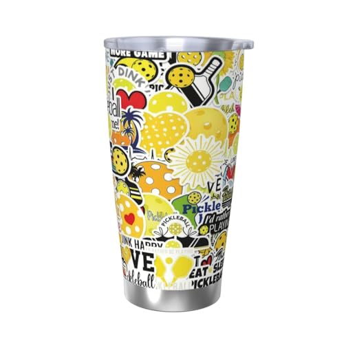 Pickleball Gifts for Women,Daisy Pickleball Tumbler Vacuum Insulated Stainless Steel Coffee Travel Mugs Water Bottle for Pickleball Lovers 20oz - style: daisy pickleball