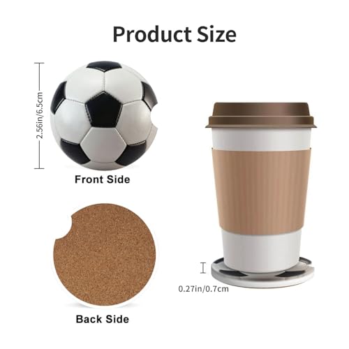 Football 2 Pack Car Cup Holder Coasters Ceramic Drink Coasters - color: Brown
