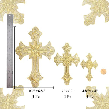 Golden Decorative Cross Appliques