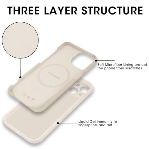 Magnetic Phone Case for iPhone 15, Aesthetic Jesus Bible Verse Cross Pattern Print for Women Men, Compatible with Magsafe, Shockproof Soft Silicone Cover for iPhone 15 6.1", White