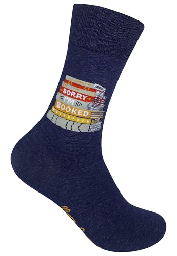 FUNATIC Crazy Socks with Funny Sayings - Novelty Gift for Men, Women, Adult - color: Sorry I'm Booked