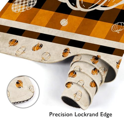 Britimes Large Mouse Pad, Mouse Pad, 31.5 x 15.7 Inch, Pumpkin Fall Orange - color: Orange Buffalo Plaid Pumpkin
