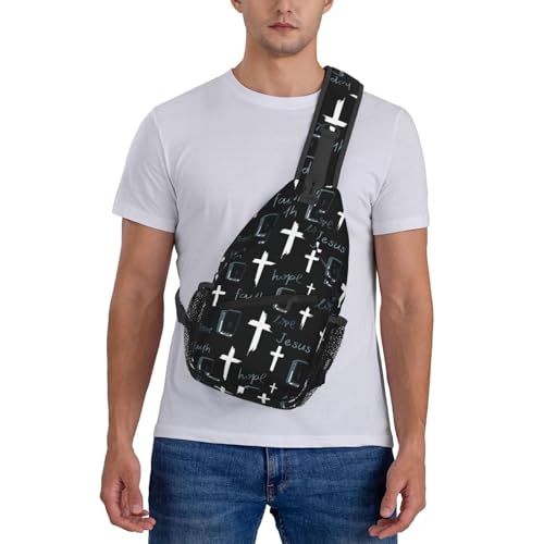 Jesus Christian Cross Crossbody Sling Bag For Women Men Adjustable Chest Bag Cute Shoulder Backpack Daypack For Sport Travel Hiking - color: Jesus Christian Cross 5