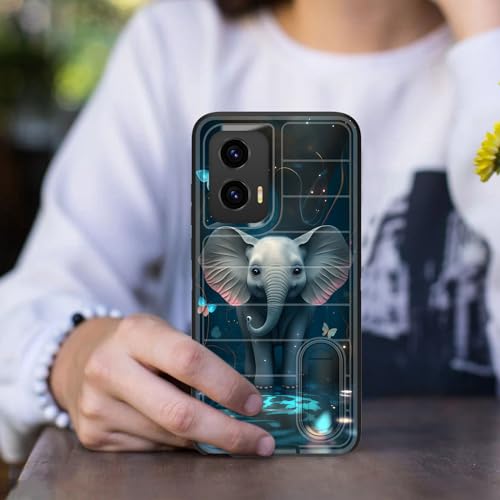 for Moto G Stylus 5G 2024 Case Built in Kickstand,Heavy Duty Protective Shockproof 3-Layer Full Body Rugged Phone Cover for Motorola Moto G Stylus 5G 2024,Cute Baby Elephant Butterfly - color: Cute Baby Elephant Butterfly