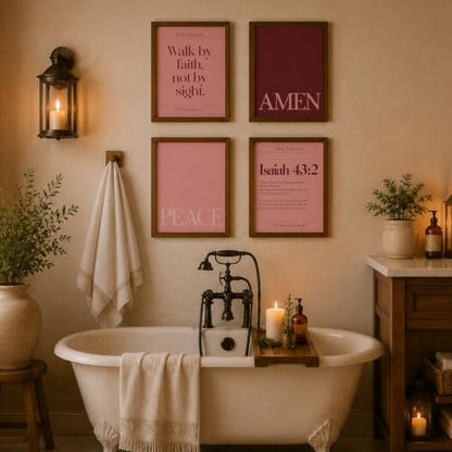 WEFKODO Pink Christian Bible Verse Inspirational Wall Art 8x10 Unframed - color: white-bible2