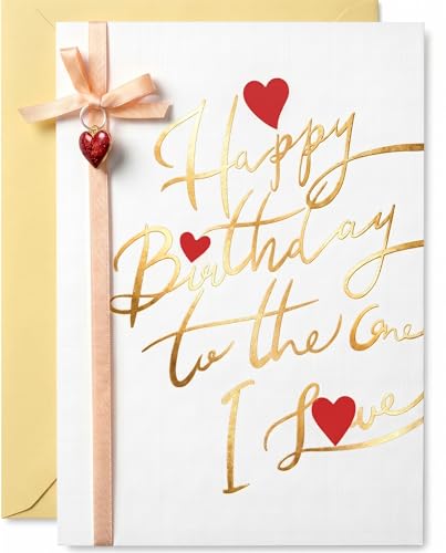Romantic Gold Foil Birthday Card for Her, My Love, Wife, Girlfriend, Women - color: Love-3