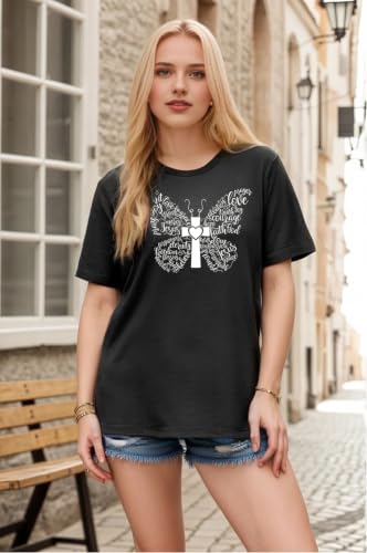 Women Christian Faith T Shirts - color: 1black, size: Large