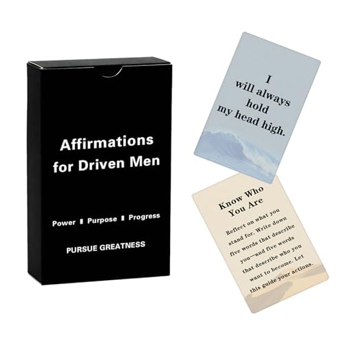 55 Daily Affirmation Cards for Men - Positive Mindset Deck, Gifts for Him - color: Men's Affirmation Cards