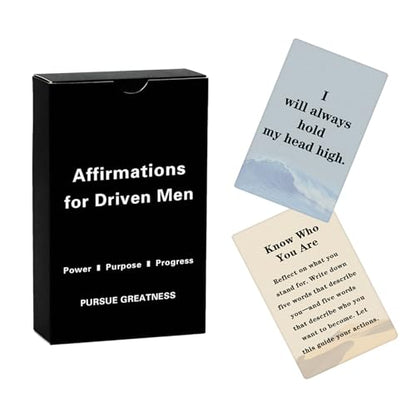55 Daily Affirmation Cards for Men - Positive Mindset Deck, Gifts for Him - color: Men's Affirmation Cards