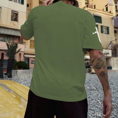 Christian Faith Cross Shirts for Men Jesus God Bible Verse Shirt Religious Inspirational Tshirts Graphic Cotton Tees - color: Army Green, size: Small