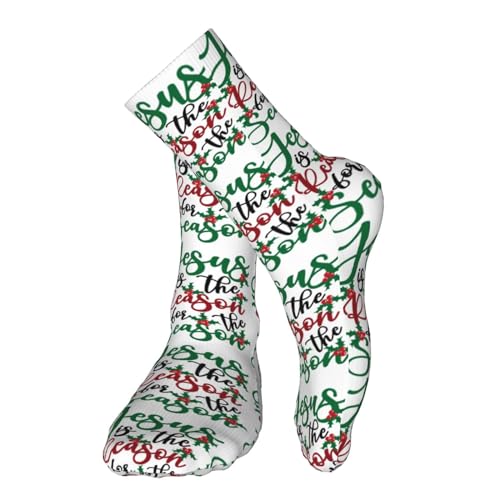 Happy New Year 2024 Unisex Sports Socks - Winter Casual Dress Fashion Socks - color: Jesus is the Reason for the Christmas Season3