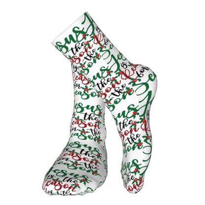 Happy New Year 2024 Unisex Sports Socks - Winter Casual Dress Fashion Socks - color: Jesus is the Reason for the Christmas Season3