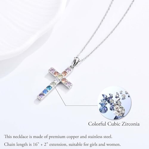 Cross Necklace for Little Girls Catholic Christian Religious Gifts - color: Baptism