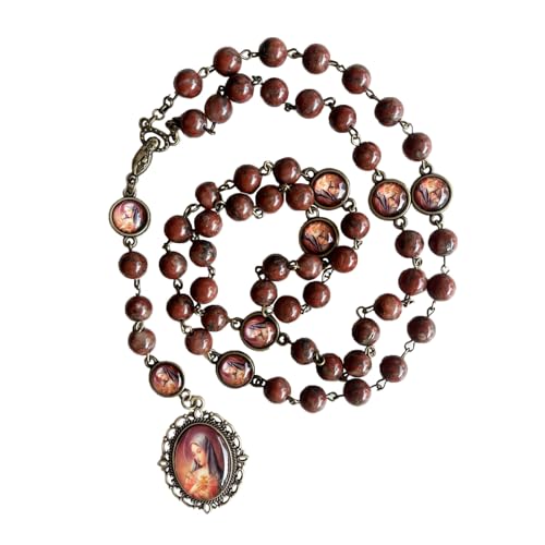 Seven Sorrows of Mary Rosary Chaplet 8mm Agate Beads Catholic Jewelry Necklace for Women Men - color: style 2