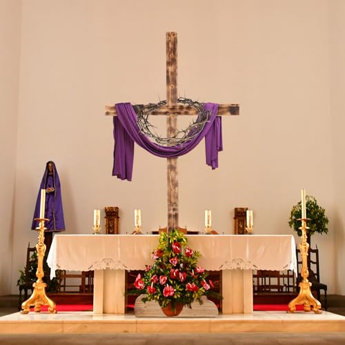 Lineshading Extra Large Christmas Wood Cross Standing Cross, 71 Inch - size: 70.9"L x 34.7"W
