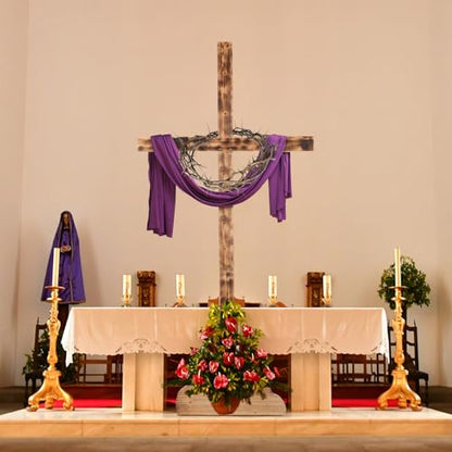 Lineshading Extra Large Christmas Wood Cross Standing Cross, 71 Inch - size: 70.9"L x 34.7"W