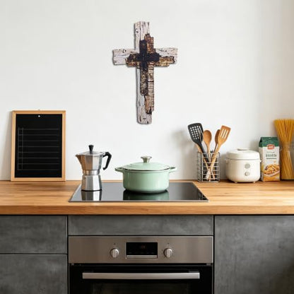 JEWLOVE Rustic Wooden Wall Cross Farmhouse Christian Home Decor