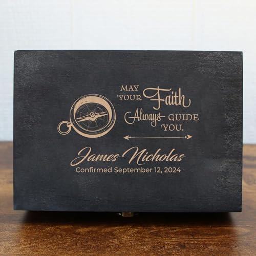 Baptism Gift for Boys & Girls, Personalized Wooden Memory Box - style: 2. Baptism Designs