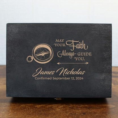 Baptism Gift for Boys & Girls, Personalized Wooden Memory Box - style: 2. Baptism Designs