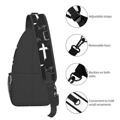 Jesus Christian Cross Crossbody Sling Bag For Women Men Adjustable Chest Bag Cute Shoulder Backpack Daypack For Sport Travel Hiking - color: Jesus Christian Cross 5