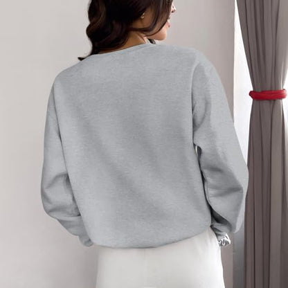 KEEVICI God Is Good Christian Sweatshirts for Women Bow Jesus Cute Bible Verse Sweatshirt Faith Religious Graphic Hoodies - color: Light Gray, size: Medium