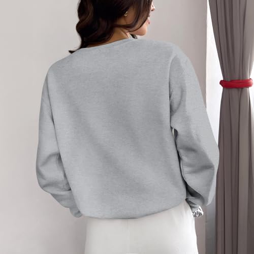 KEEVICI God Is Good Christian Sweatshirts for Women Bow Jesus Cute Bible Verse Sweatshirt Faith Religious Graphic Hoodies - color: Light Gray, size: Large