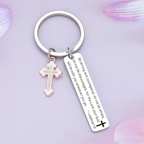 Christian Key Chain Faith Keychain Biblical Jewelry Motivational Gifts For Women Christening Gift