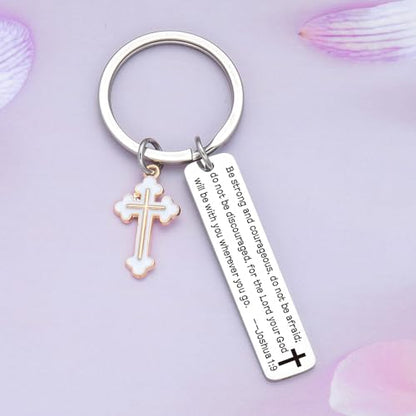 Christian Key Chain Faith Keychain Biblical Jewelry Motivational Gifts For Women Christening Gift