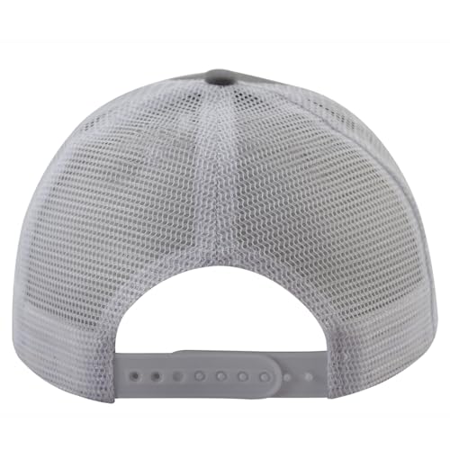 Leather American Flag Faith Over Fear Trucker Hats for Men Women, Adjustable Mesh Snapback Baseball Cap - color: Gray