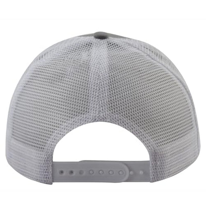 Leather American Flag Faith Over Fear Trucker Hats for Men Women, Adjustable Mesh Snapback Baseball Cap - color: Gray