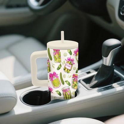 Pickle Gifts Tumbler 24oz Pickle Tumbler with Handle & Straw, Leak-proof - color: Pickle1