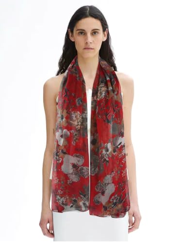 GERINLY Lightweight Scarves Fashion Print Cotton Feel Scarf for Women Shawl - color: Y-maroon