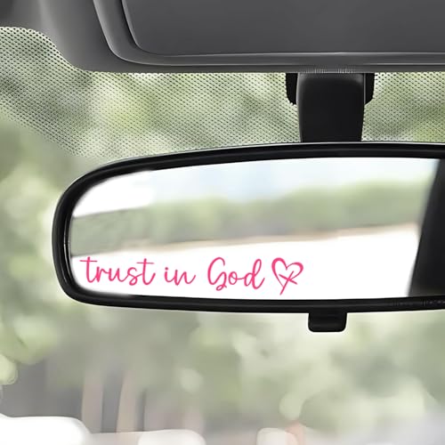 3Pcs Trust In God Mirror Stickers, Jesus Christian Decals for Car (Pink) - color: Pink Trust in God