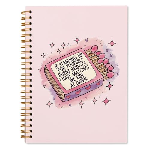 XHUM Pink Journal Notebooks, Motivational Inspirational Notebook Journal, Journaling Notebooks for Women Work School Supplies, Inspirational Gifts for Women, Mental Health Spiral Notebook 5.5x8.3 - color: Matchbox