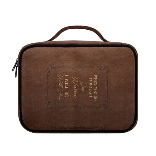 Bible Cover Church Carrying Book Case Polyester Bible Protective with Pen Slots and Zippered Pocket Customizable - color: Cross Bible Quotes