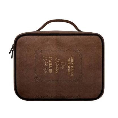 Bible Cover Church Carrying Book Case Polyester Bible Protective with Pen Slots and Zippered Pocket Customizable - color: Cross Bible Quotes