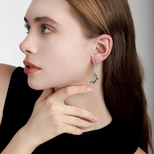 Vito Moonstone Turquoise Drop Earrings for Women, 925 Sterling Silver Hooks - style: Snake