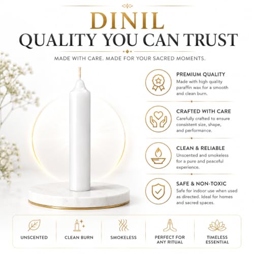 Dinil White Spell Candles, 4 Inch Mini Chime Candles, Set of 40 - color: White, size: 40 Pack