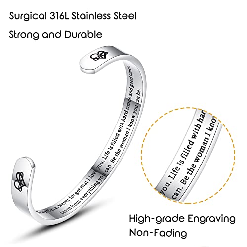 TONY & SANDY Cuff Bracelets for Women Teen Girls Best Friend Sister Mom Daughter Granddaughter Easter Birthday Mother's Day Christmas Stocking Stuffers for Teen Girls Women Jewelry - style: 1 - Niece Gifts - To my niece, never forget that I love you...Be