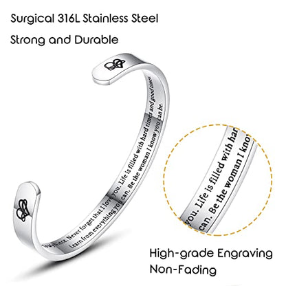 TONY & SANDY Cuff Bracelets for Women Teen Girls Best Friend Sister Mom Daughter Granddaughter Easter Birthday Mother's Day Christmas Stocking Stuffers for Teen Girls Women Jewelry - style: 1 - Niece Gifts - To my niece, never forget that I love you...Be