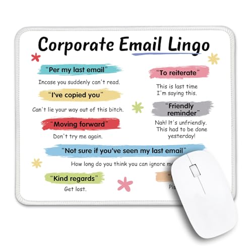 Corporate Email Lingo Non-Slip Mouse Pad Gifts for Colleague - color: Multi 1