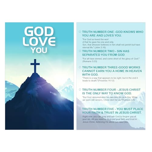 GOD LOVE YOU Pocket Scripture Cards,Mini Gospel Tract Card Plan of Salvation Cards Christian Inspirational Bible Verses Cards Prayer Postcards - color: GOD LOVE YOU